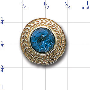 B2802 14K ROUND SLIDE WITH BEZEL SW BLUE TOPAZ CENTER 
